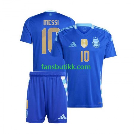 Fotballdrakt Argentina Lionel Messi 10 Barn Bortetrøye Copa America 2024 Kortermet
